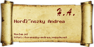 Horánszky Andrea névjegykártya